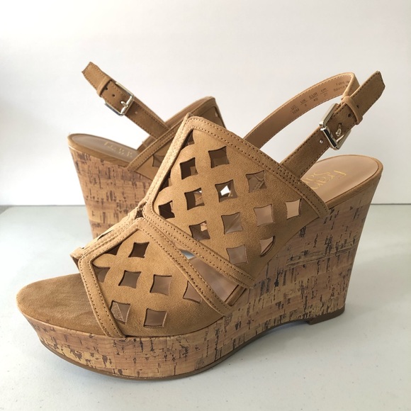 Franco Sarto Shoes - Franco Sarto Cork Wedge Slingback Sandals